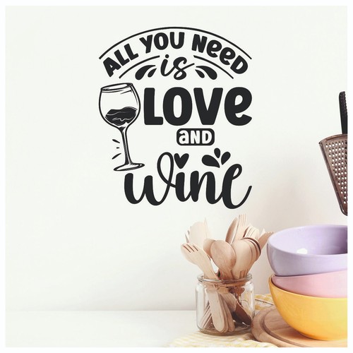 Adesivi murali arte amore vino