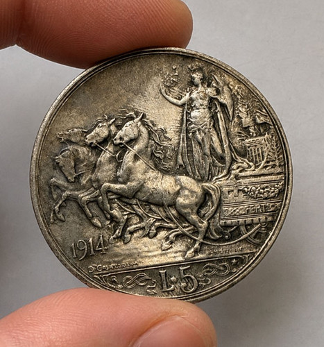 Lire 1914 quadriga vittorio - 5,