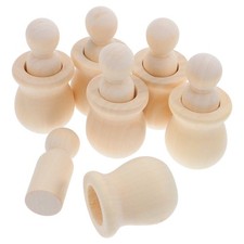  6 Pcs Peg Dolls Grandi Bambole Legno Forme Artigianali in Bambola