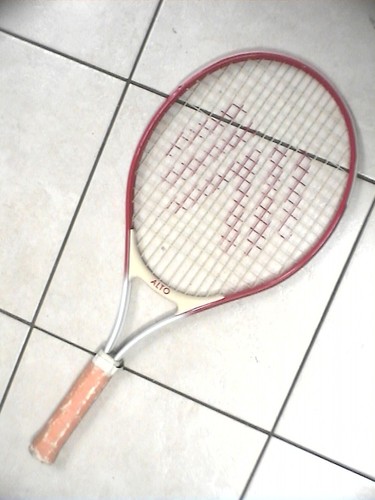 Vecchia racchetta tennis - tennis, alto