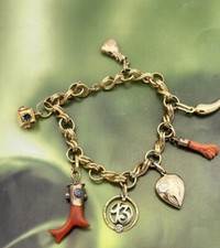 # bracelet bracciale ANTIJELLA CHARMS vero oro 18 kt 750  con portafortuna vari