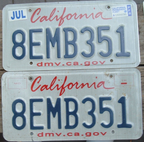 California coppia targhe - coppia, emb