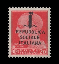 RSI - Cent. 20 NON EMESSO Sass. 495A - INTEGRO ** MNH - CERTIFICATO