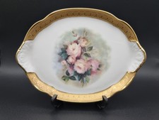 Piattino in porcellana di Limoges con bordo oro