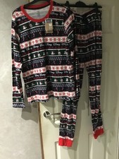 Pigiama Primark Disney Natale Topolino Cotone Pjs Tg 12-14 M Nuovo con etichette