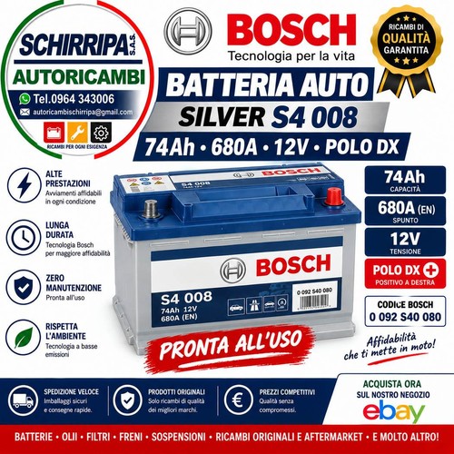 Batteria auto bosch silver - batteria,
