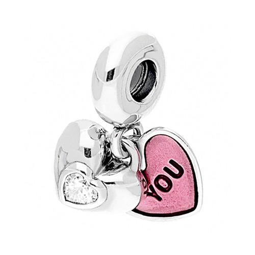 Charm pandora smalto rosa - pandora,