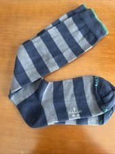 Calze Gallo Gambaletto a righe blu e grigio logo verde Taglia 36-40