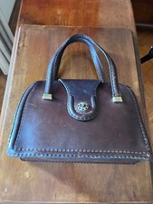 Borsa da donna in cuoio marrone vintage 1955