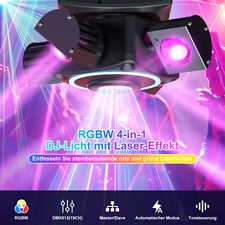 Spot testa mobile laser 180 W RGBW LED fascio stroboscopico luce palco DMX DJ party show