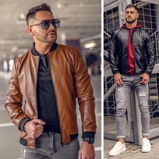 Giacca ecopelle bomber