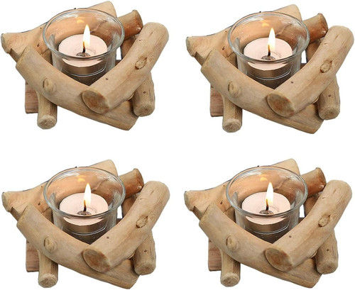 Pezzi portacandele legno - portacandele, in