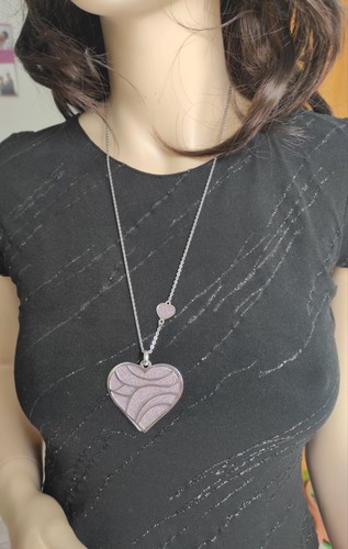Collana lunga cuore glitter - collana,