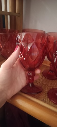 Set calici vetro rosso - calici,