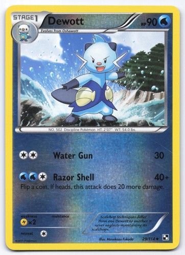 Carta pokemon dewott 114 - dewott, 29/114