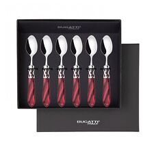 Cucchiaino caffè set 6pz aladdin manico bordeaux ghiera cromo CasaBugatti