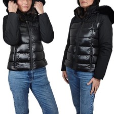 Piumino Donna Corto Cappuccio Invernale Giubbotto Imbottito Caldo Giacca Veque