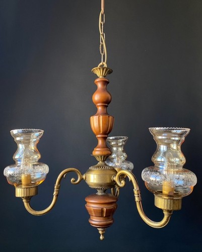 Antico lampadario ottone e - in,