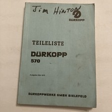 DURKOPP 570 Parts List Sewing
