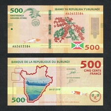 Banconota BURUNDI - 500 franchi 2015  fior di stampa