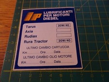 ADESIVO STICKER kleber vintagE IP LUBRIFICANTI PER MOTORI DIESEL