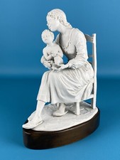 Statua In Porcellana Capodimonte Su Base Legno Scultura Firmata Mario Alparone