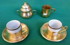 TAZZINE TET A TET VINTAGE DA CAFFÈ OTTONE PORCELLANA MONOPOLI. N° 38U.