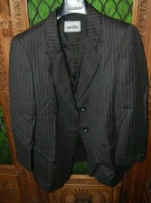 "Invito", Tailleur donna, Grigio fumo riga bianca, 97% Lana, Vedi misure, usato