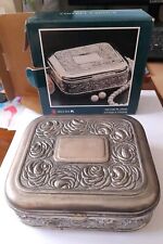 silver plated SCATOLA PORTA GIOIE GIOIELLI Vintage Box usata