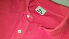 Lacoste polo uomo T-shirt Mezza Manica Taglia 5 (L) Rosso/fucsia