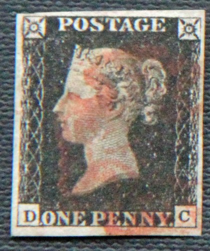 1840 penny nero rosso - 1d,