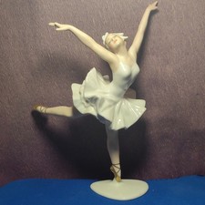 Antica statuina porcellana tedesca ballerina Wallendorf ballerina alta 24 cm