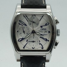 Oris Miles Tonneau Cronografo Uomo Orologio 41MM Automatico Acciaio Bello Stato