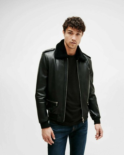 Giacca pelle nera uomo pelle