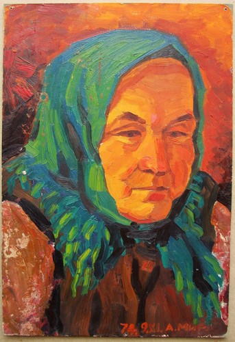 Dipinto olio sovietico ucraino