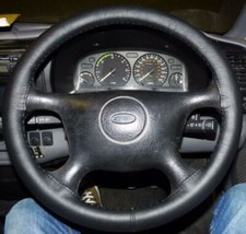 Per Ford Transit MK5 95-00 Nera Vera pelle Italiana Volante Cover Nuova