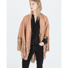 Poncho ZARA in pelle di pecora