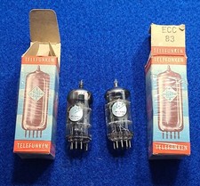 Coppia di Valvole Philips Telefunken ECC 83 marchiata Geloso 