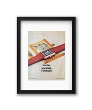 1983 Cartier Tank Vermeil - Pubblicità Vintage Originale cornice 30x40