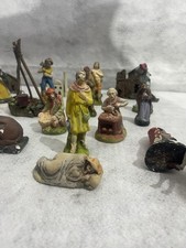 Gruppo di vecchi pastori da presepe in terra cotta alcuni in gesso - ( 15 Pezzi)