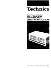 Technics SH-8020 Equalizzatore Proprietario Manuale Istruzioni Ristampa