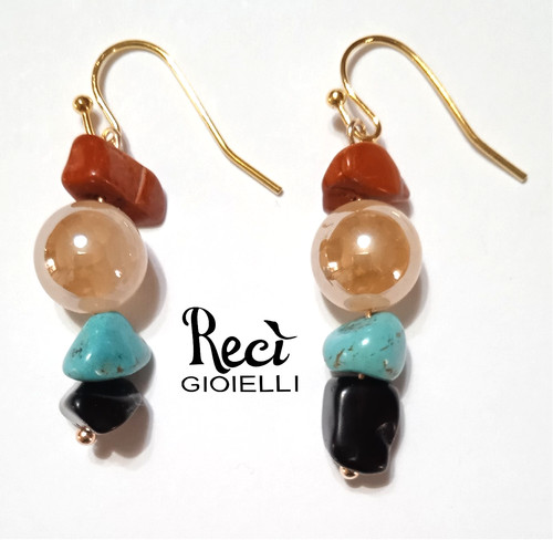 Orecchini unisex con pietre - orecchini,