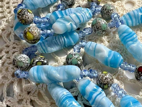 Collier rangs perles - 2, verre