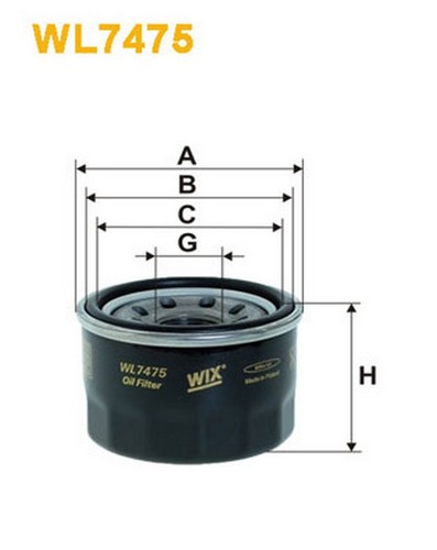 Wl7475 filtro olio - wl7475,