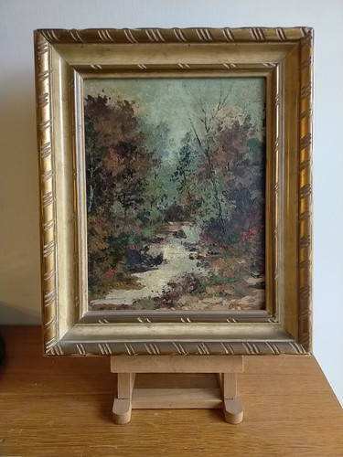 Olio tavoletta paesaggio - su,