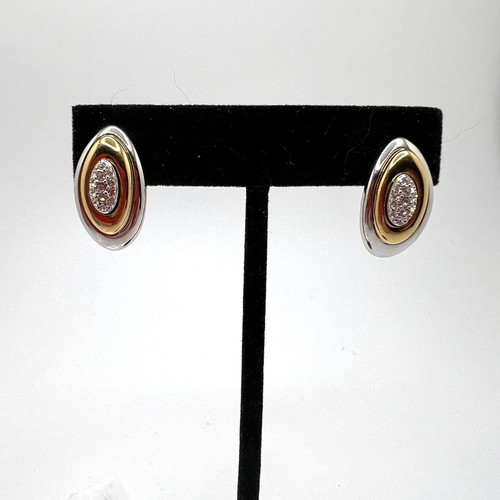 Orecchini clip bicolore - a,