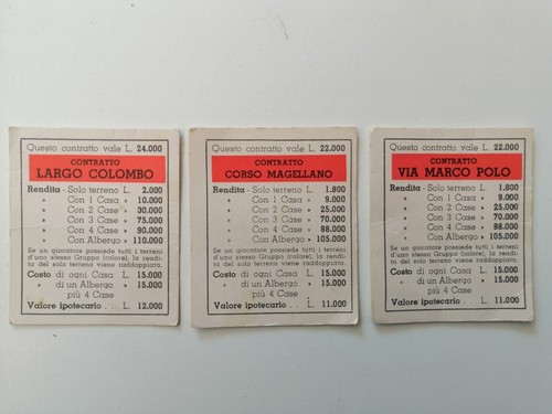 Monopoli lire vintage pezzi - monopoli,