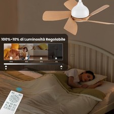 CJOY Ventilatore da Soffitto color legno - Velocità, 5 Pale Reversibili - 76cm