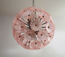 Vintage Sputnik Italian crystal chandelier – 51 Daisy PINK glasses