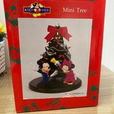 Personaggio Natalizio Disney Topolino Minnie Luci Resina Legno 20 cm 19 cm Gi...